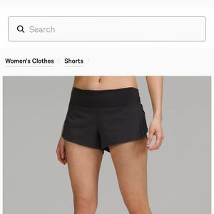 Lulu lemon speed up low- rise lined shorts 2.5” size 2.